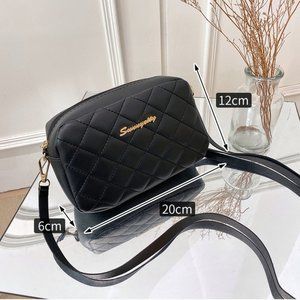 Small Square Crossbody Bag for Women Purses and Handbags Lingge Embroidery